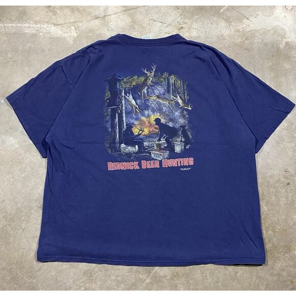 Redneck Deer Hunting Buck Wear 2004 Tee Funny Outdoor Graphic Blue XL - Picture 1 of 11